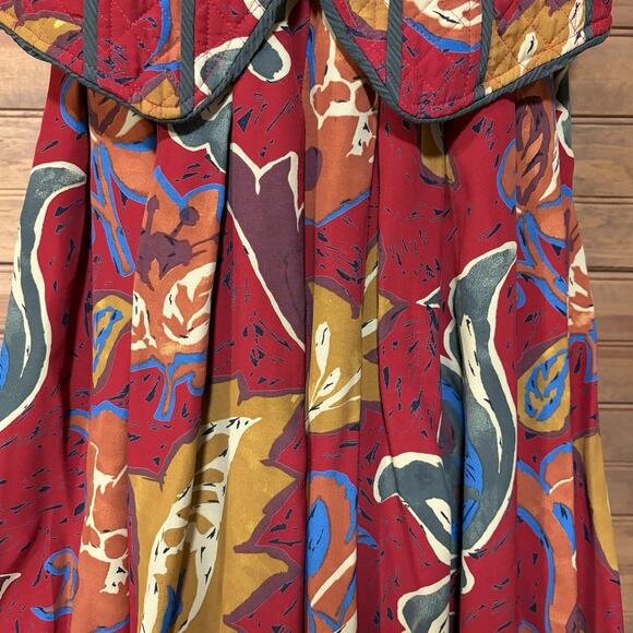 Howard Wolf Dallas Vintage Floral Maxi Skirt Sz 4 Quilted Vest Size 6 Floral USA - Picture 5 of 11